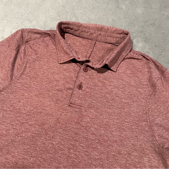 Lululemon Shirt Mens Red Polo Performance Stretch Golf Athleisure - Picture 1 of 8